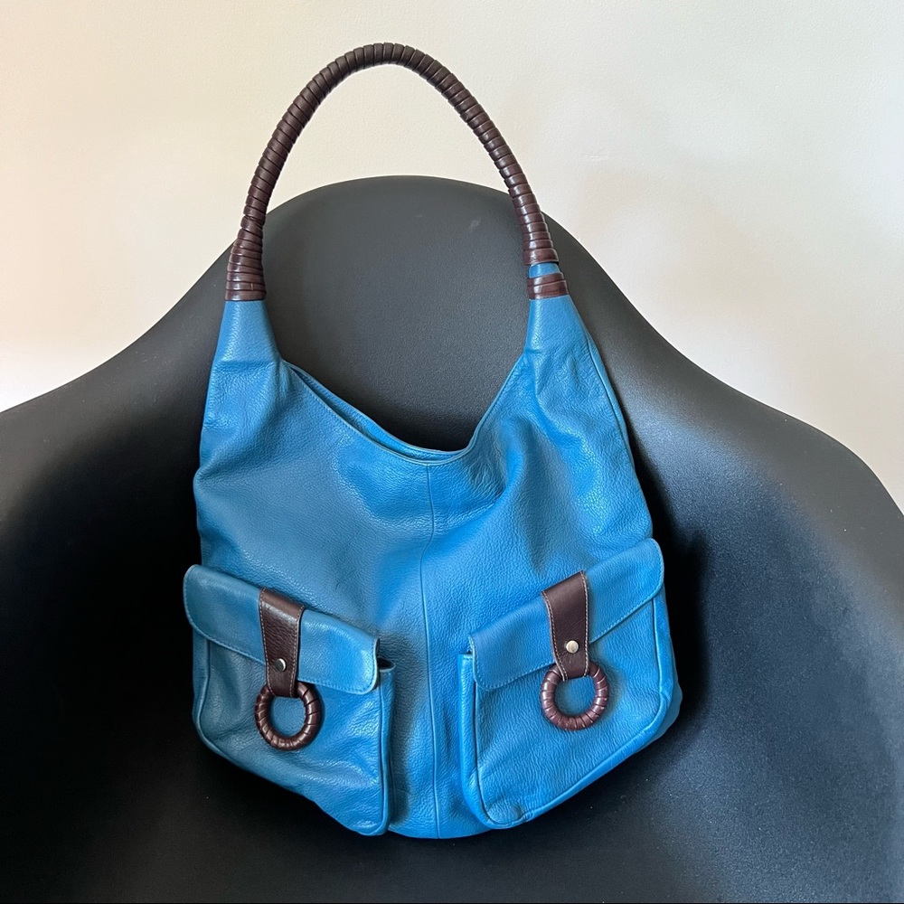 Christopher Kon Large Blue Leather Bag